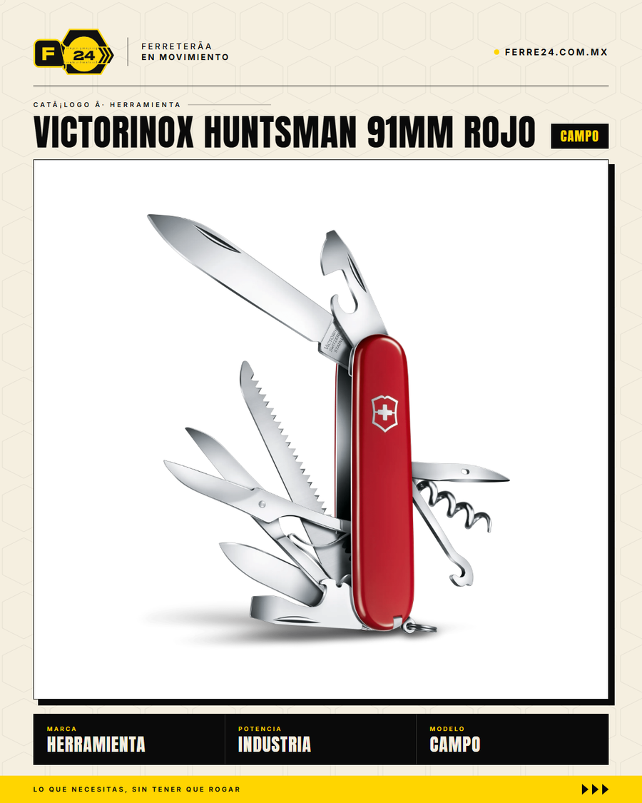 Victorinox Huntsman 91mm Rojo — 15 Funciones con Sierra — vista alternativa