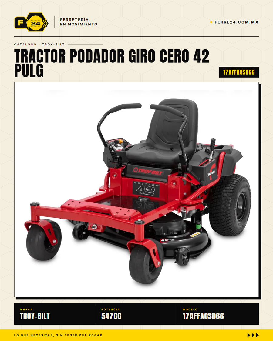 Tractor Podador Giro Cero 42" 547cc Troy-Bilt Mustang Z42 · sec_001