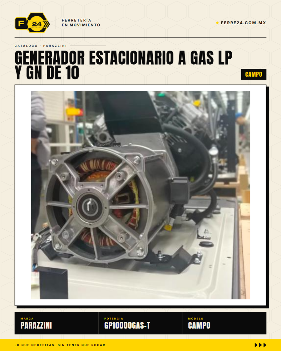 Generador estacionario trifásico 10 kW — gas LP/GN, ATS automático · sec_002