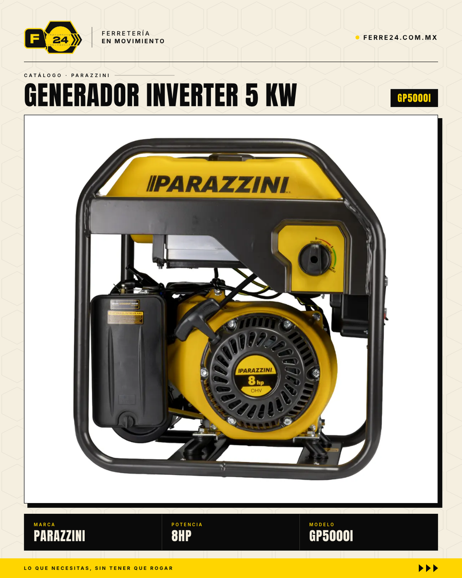 Generador Parazzini Inverter 5 KW — Respaldo Confiable para Casa, Negocio y Obra · sec_002