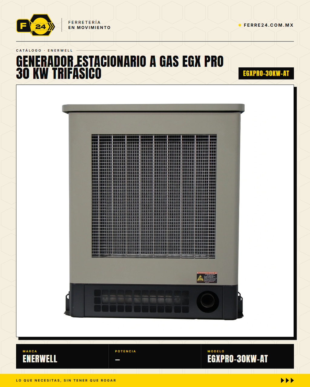 Generador Estacionario a Gas 30 kW — EGX PRO, Trifásico · sec_002