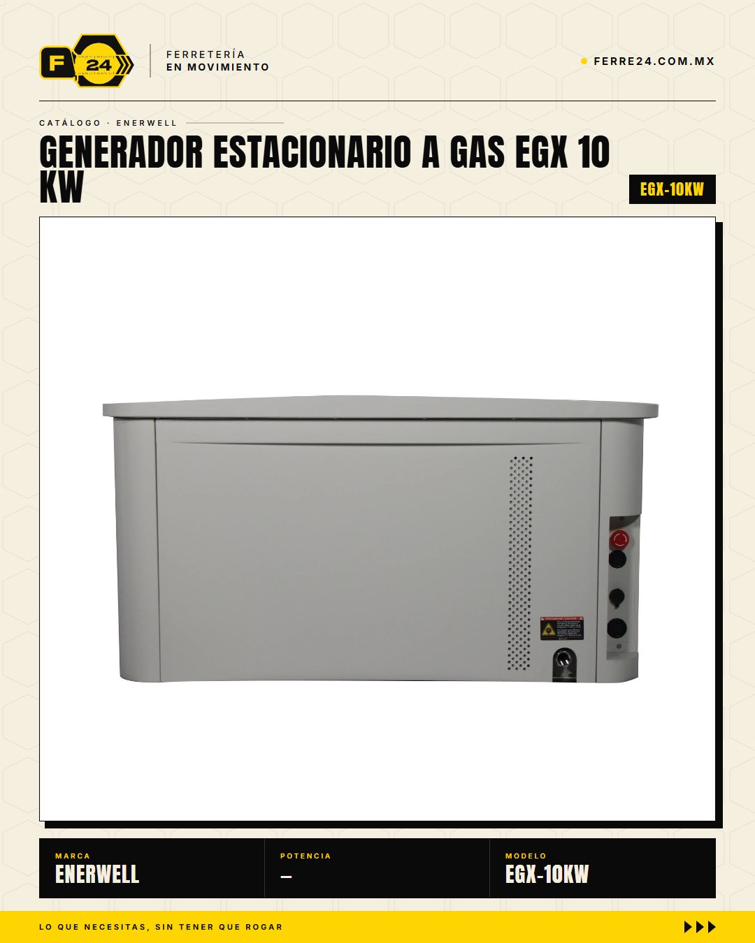 Generador Estacionario a Gas 10 kW — EGX · sec_002