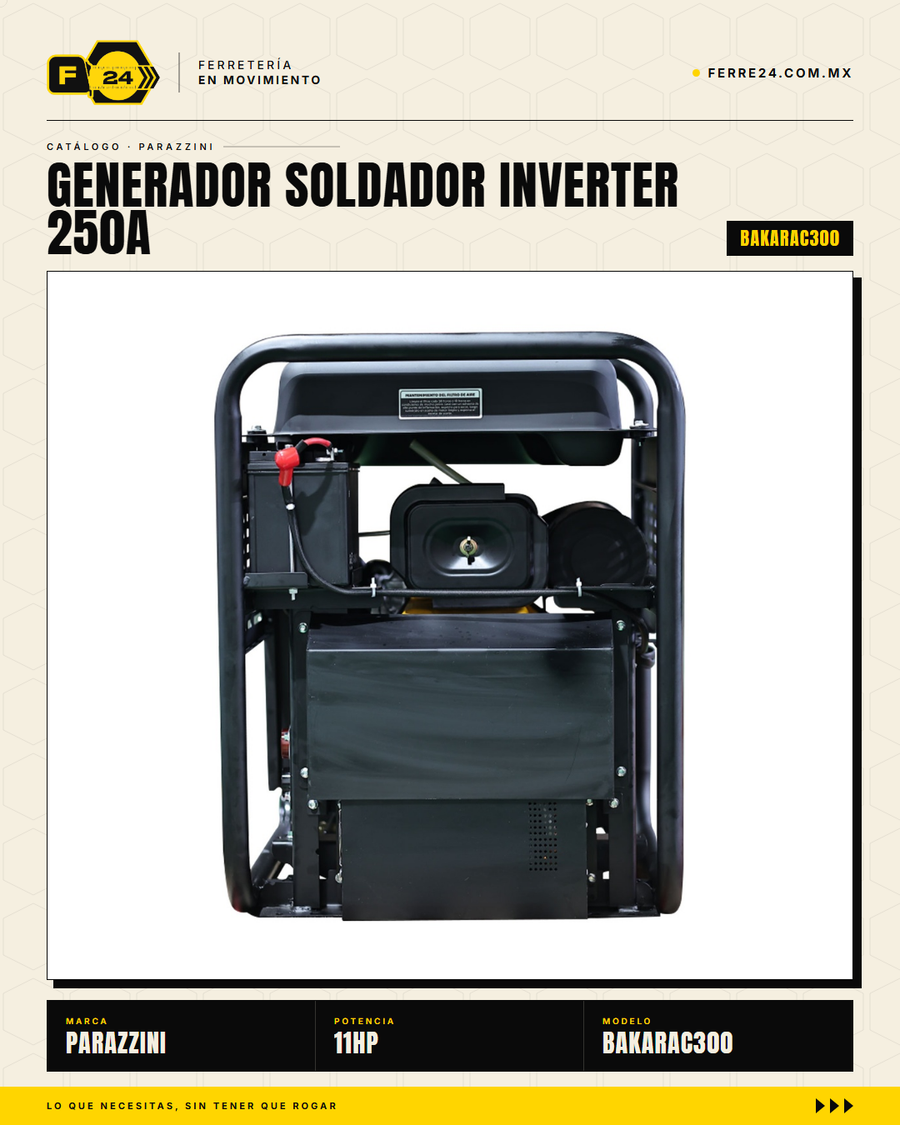 Parazzini BAKARAC300 — Generador Soldador Inverter 250A Gasolina · sec_002