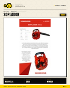 Soplador Kawashima 26 cc — Motor 2T, 650 m³/h, Encendido Manual · sec_002