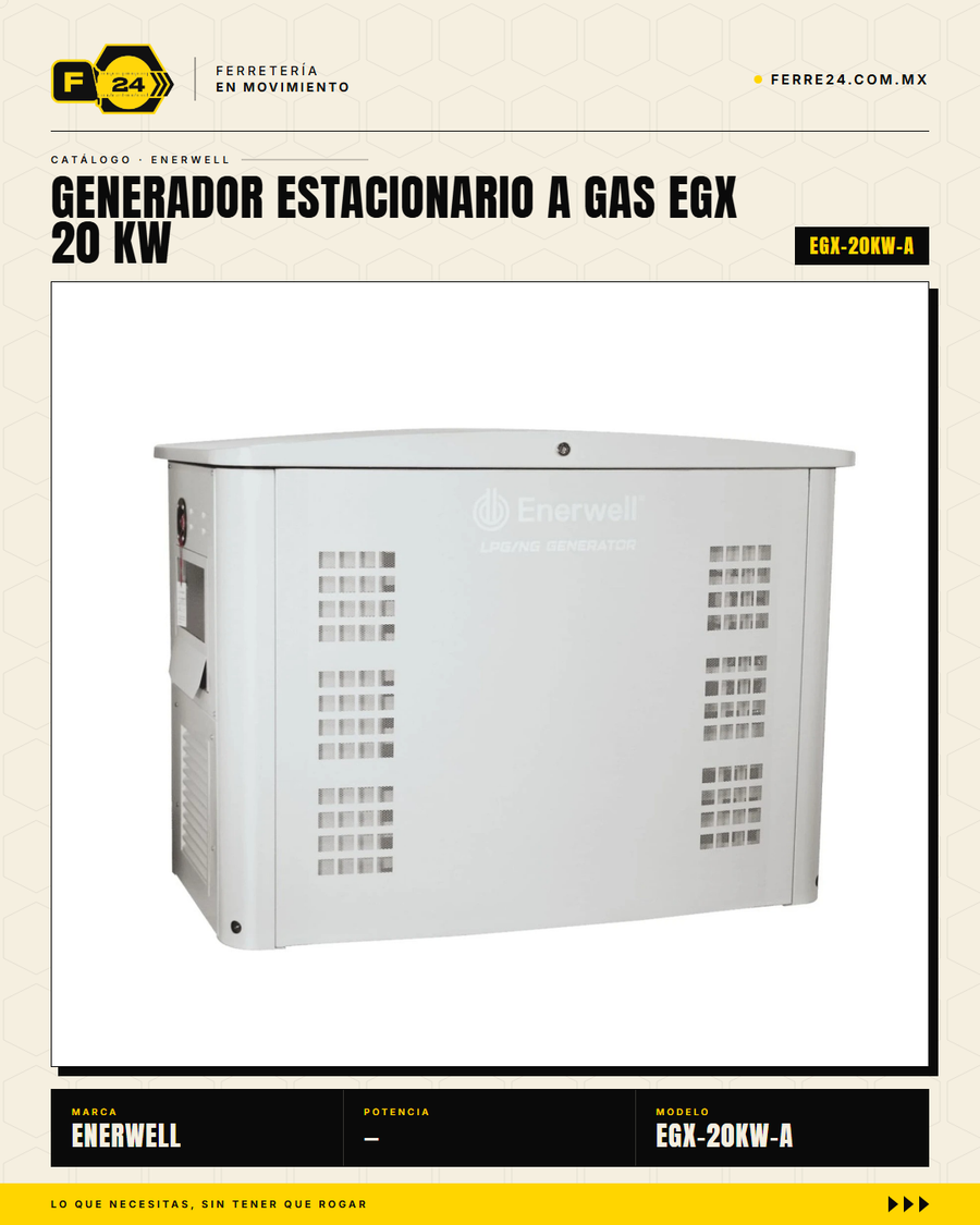Generador Estacionario a Gas 20 kW — EGX · sec_002