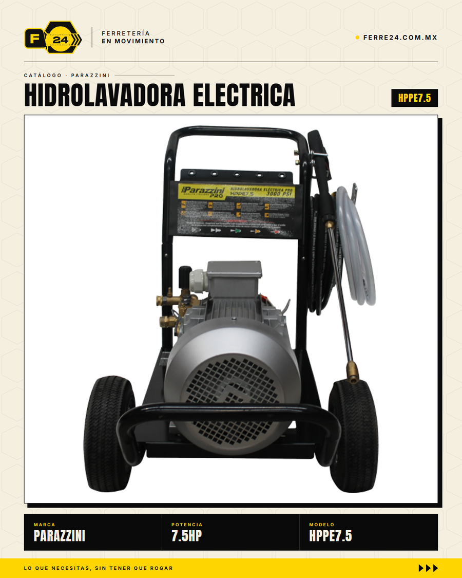 Hidrolavadora Industrial Trifásica 5.5 kW · 3,191 PSI Parazzini Pro · sec_002