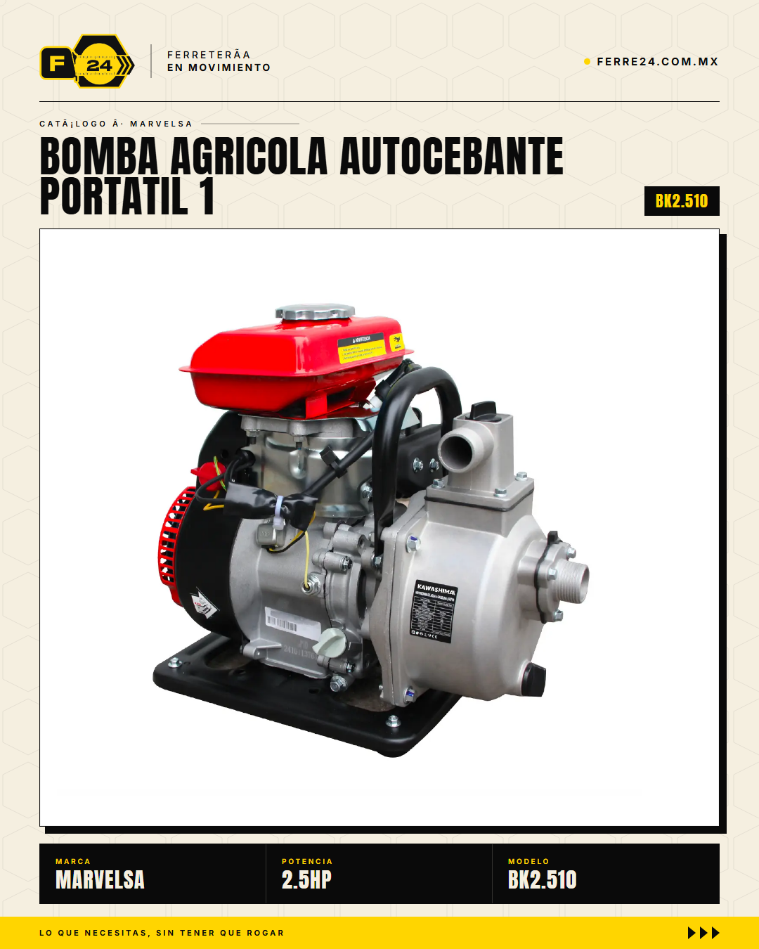 Kawashima BK2.510 — motor 4T y arranque