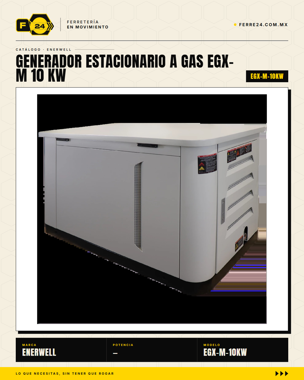 Generador Estacionario a Gas 10 kW — EGX-M · sec_002