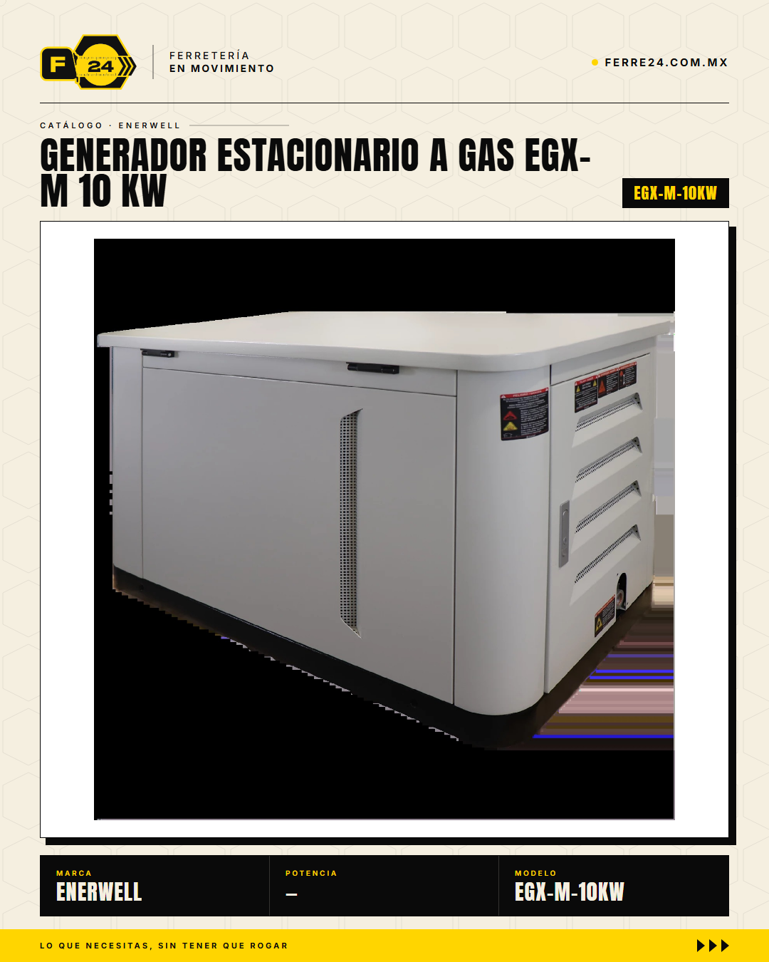 Generador Estacionario a Gas 10 kW — EGX-M · sec_002