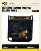 Generador-Soldador Inverter Parazzini BAKARAC300-G — 7.7 kW · 17 HP Gasolina · sec_002
