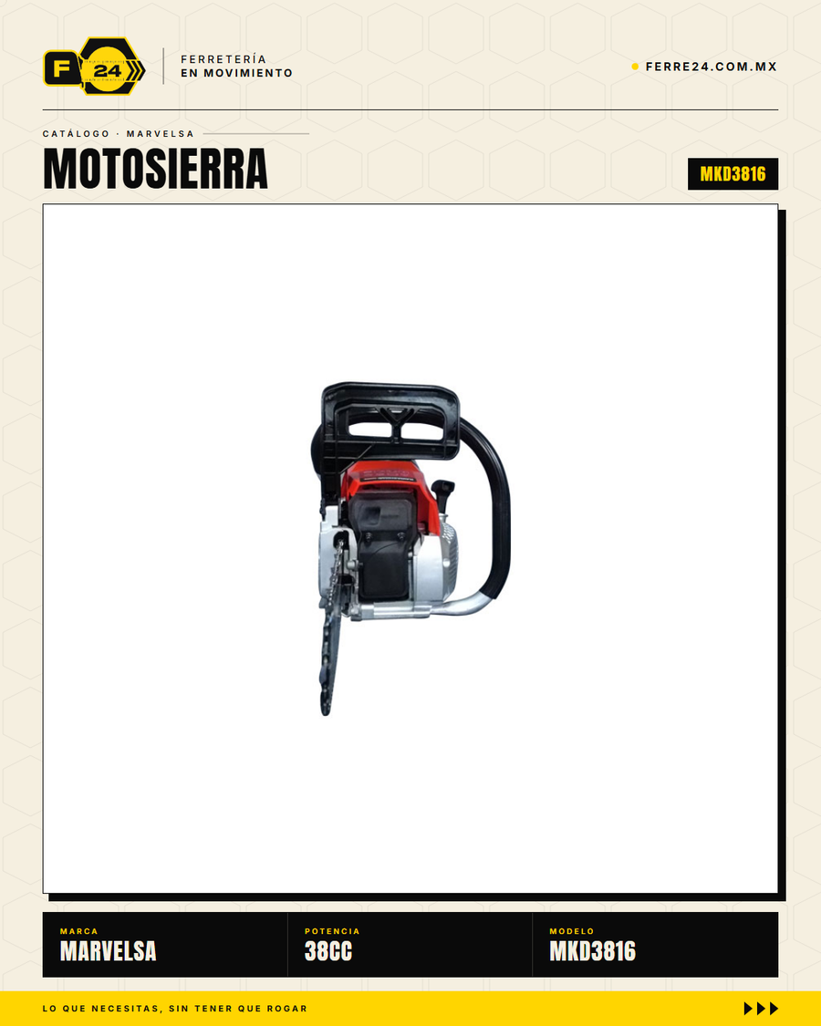 Motosierra Kawashima Dakota 38cc — Barra 16" con Kit Completo · sec_002