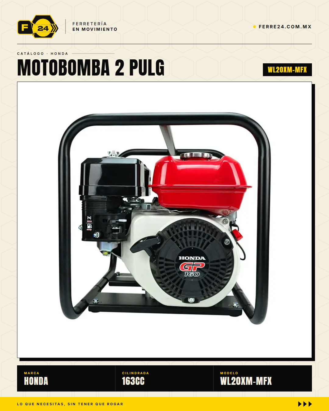 Motobomba Honda WL20XM-MFX 2" Autocebante, 670 L/min · sec_002