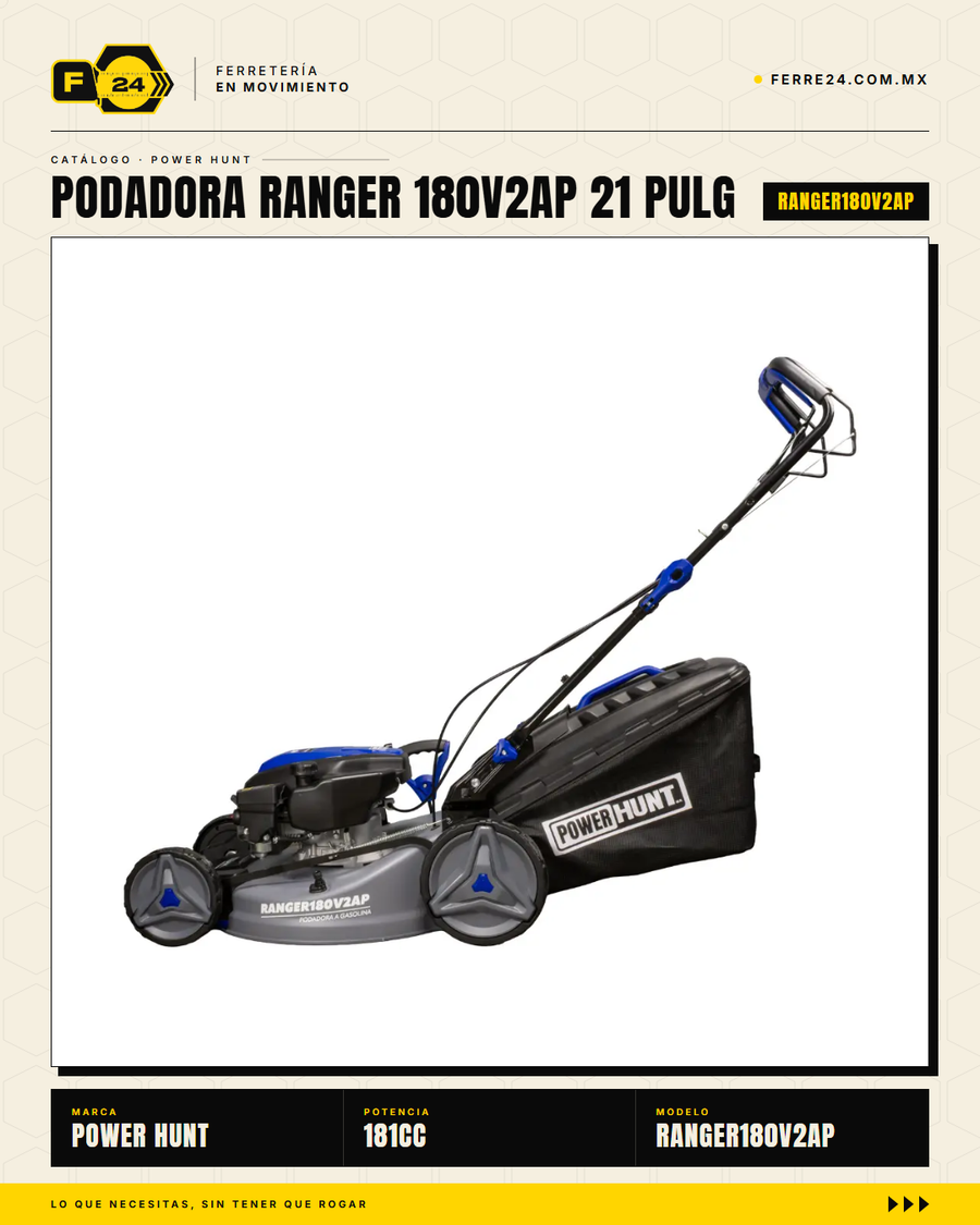Podadora Autopropulsada 21" — 180 cc, Chasis de Acero y Triturado · sec_002