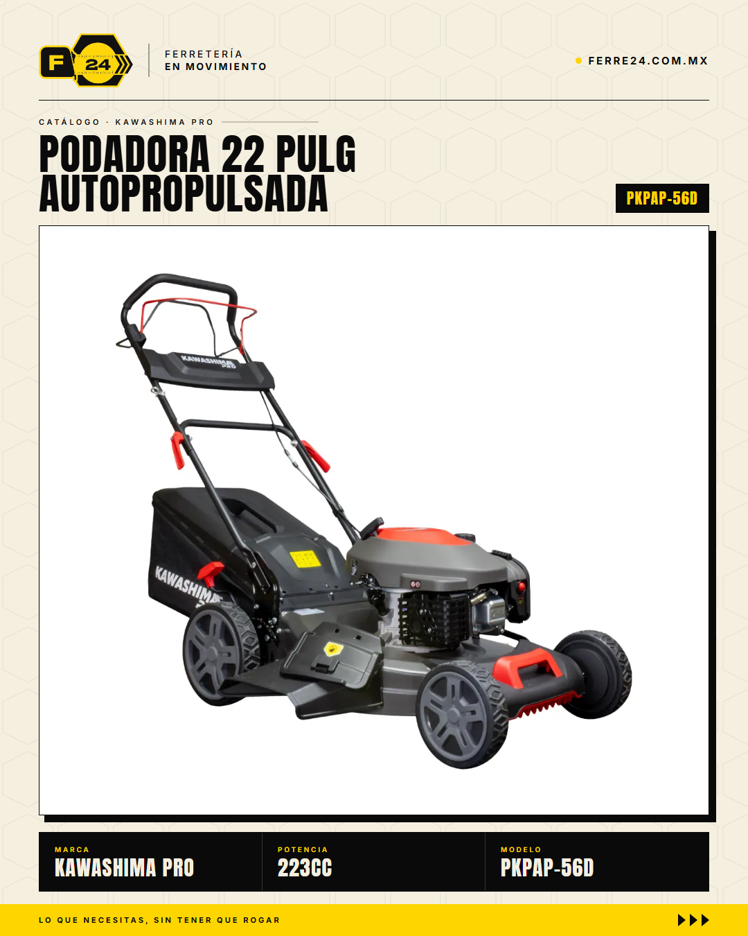 Podadora Autopropulsada 22" 223cc 3 en 1 - Kawashima Pro · sec_002