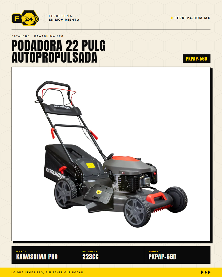 Podadora Autopropulsada 22" 223cc 3 en 1 - Kawashima Pro · sec_002
