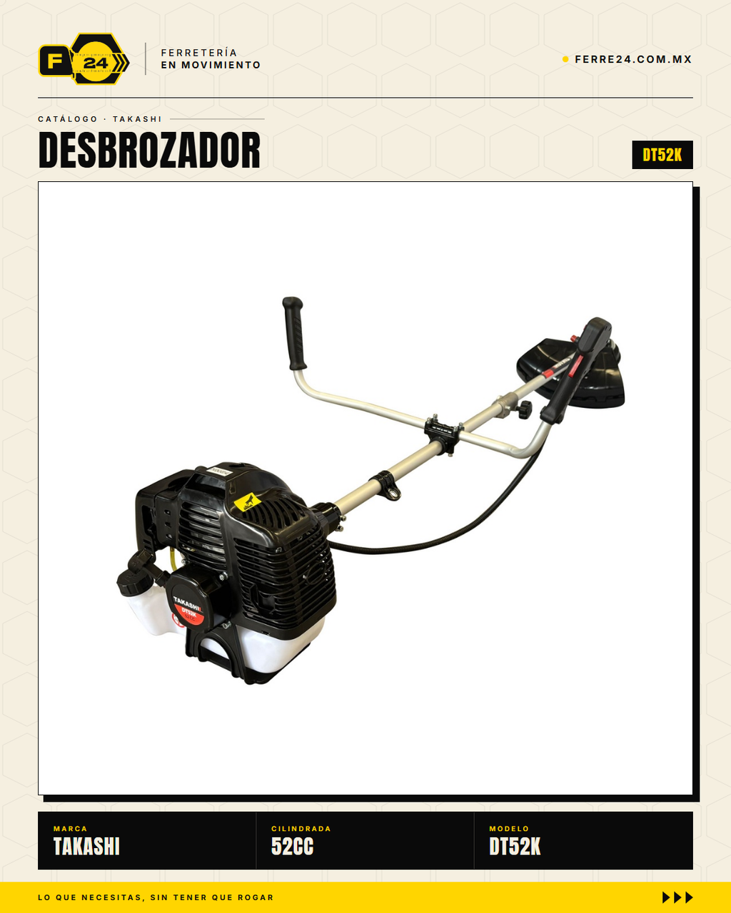 Desbrozadora Takashi DT52K 52 cc — Eje Entero, Kit Completo · sec_002