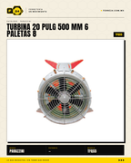Turbina de Aspersión Parazzini TFQS5 — 20" (500 mm), 6 Paletas · sec_002
