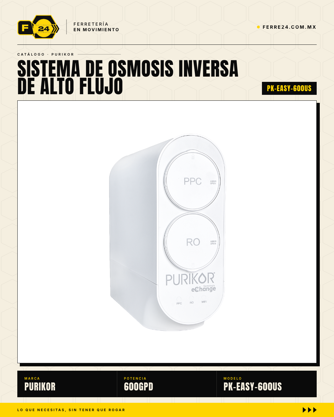 Sistema de Ósmosis Inversa Sin Tanque 600 GPD — PURIKOR PK-EASY-600US · sec_002