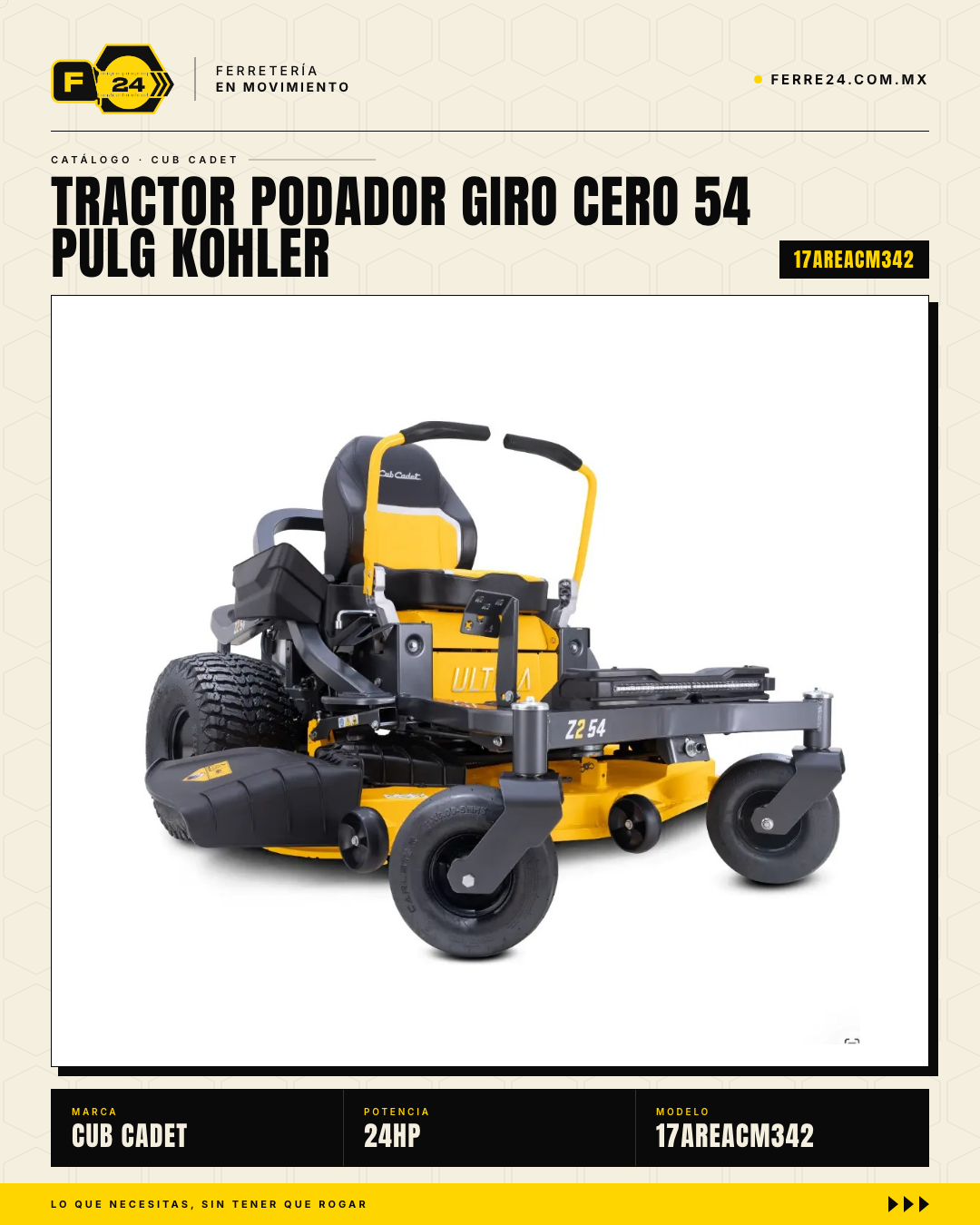 Tractor Podador Giro Cero 54" Cub Cadet Ultima ZT2 — Kohler 24HP · sec_002