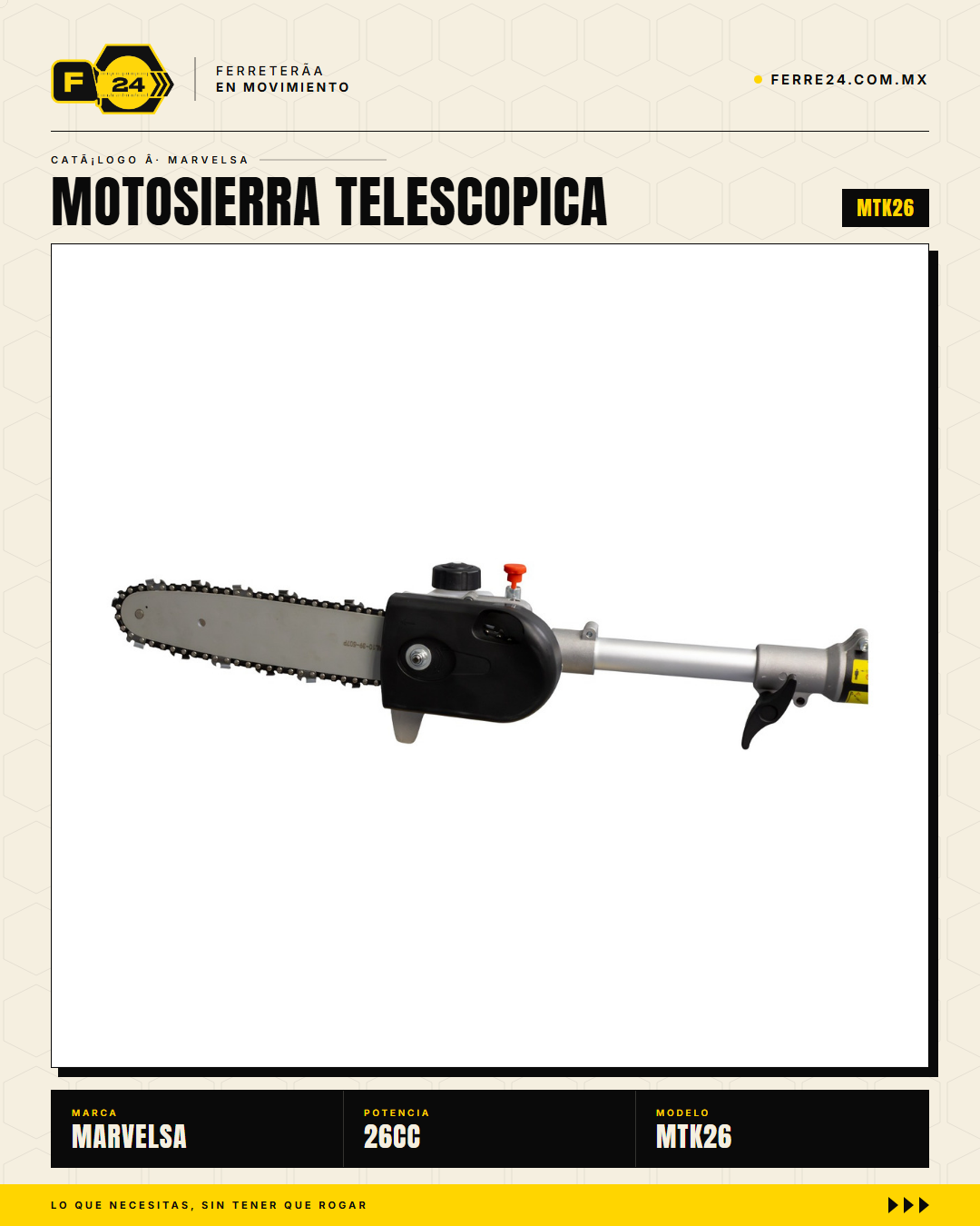 MTK26 — motor 26cc 2T detalle