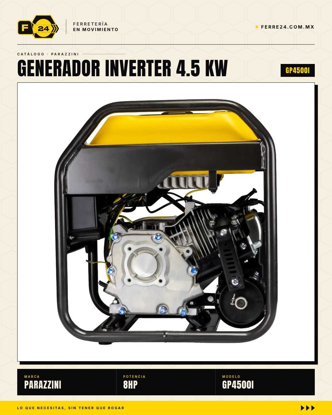 Generador Inverter Parazzini GP4500I — 4.5 KW Onda Pura · sec_002