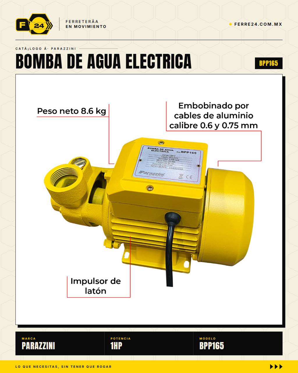 BPP165 — conexiones 1 pulgada NPT