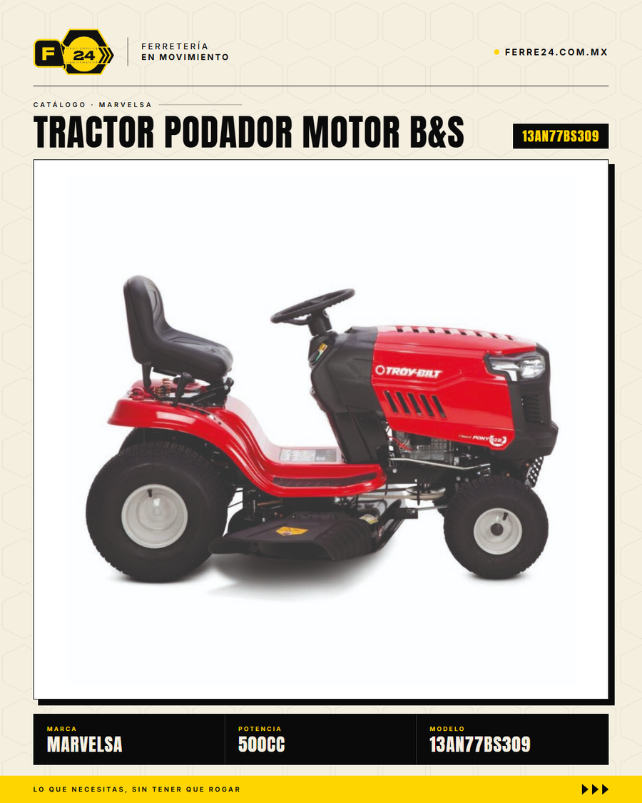 Tractor podador Troy-Bilt 42" — Motor Briggs & Stratton 500 cc, 15.5 HP · sec_002