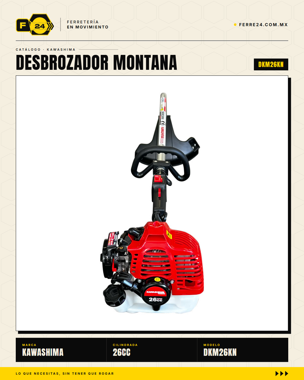 Desbrozadora Kawashima Montana 26 cc — Eje Curvo, 7 kg · sec_002