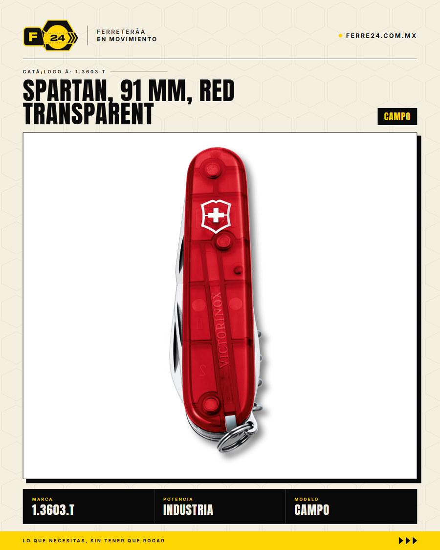 Victorinox Spartan 91mm Rojo Transparente — Navaja 16 Funciones — vista alternativa