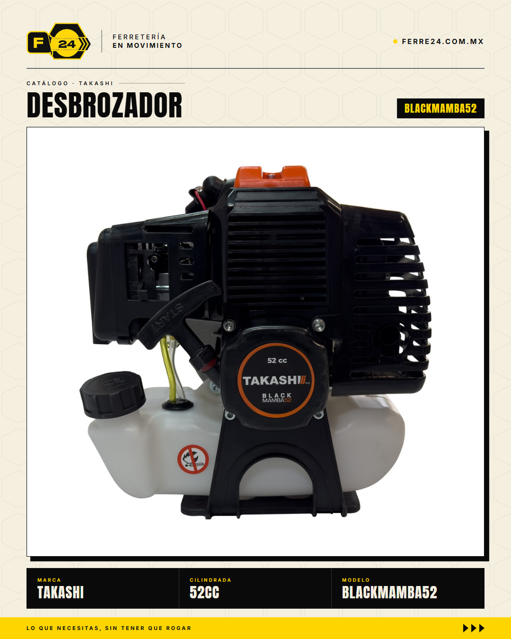 Desbrozadora Takashi BLACKMAMBA52 52 cc — Eje Partido · sec_002