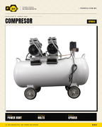 Compresor 80 L libre de aceite, doble conexión rápida. Aire limpio para pintura y neumática. Sin kit: tú usas tus accesorios. · sec_002