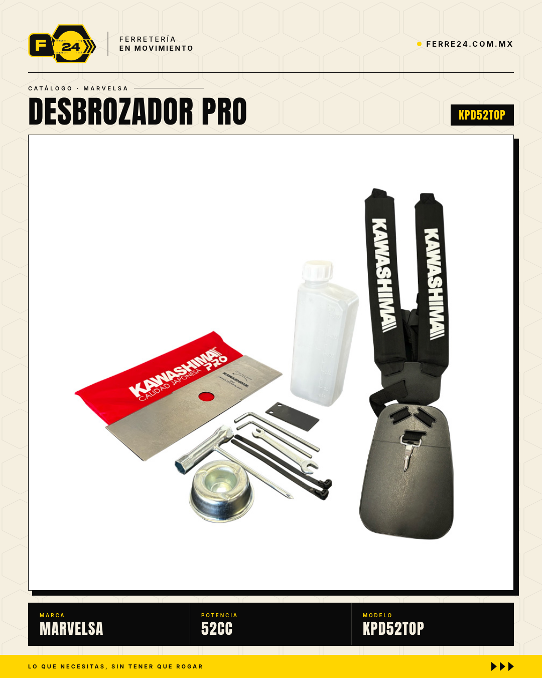 Desbrozador Kawashima Pro 52cc — Potencia 2T para terrenos exigentes · sec_002