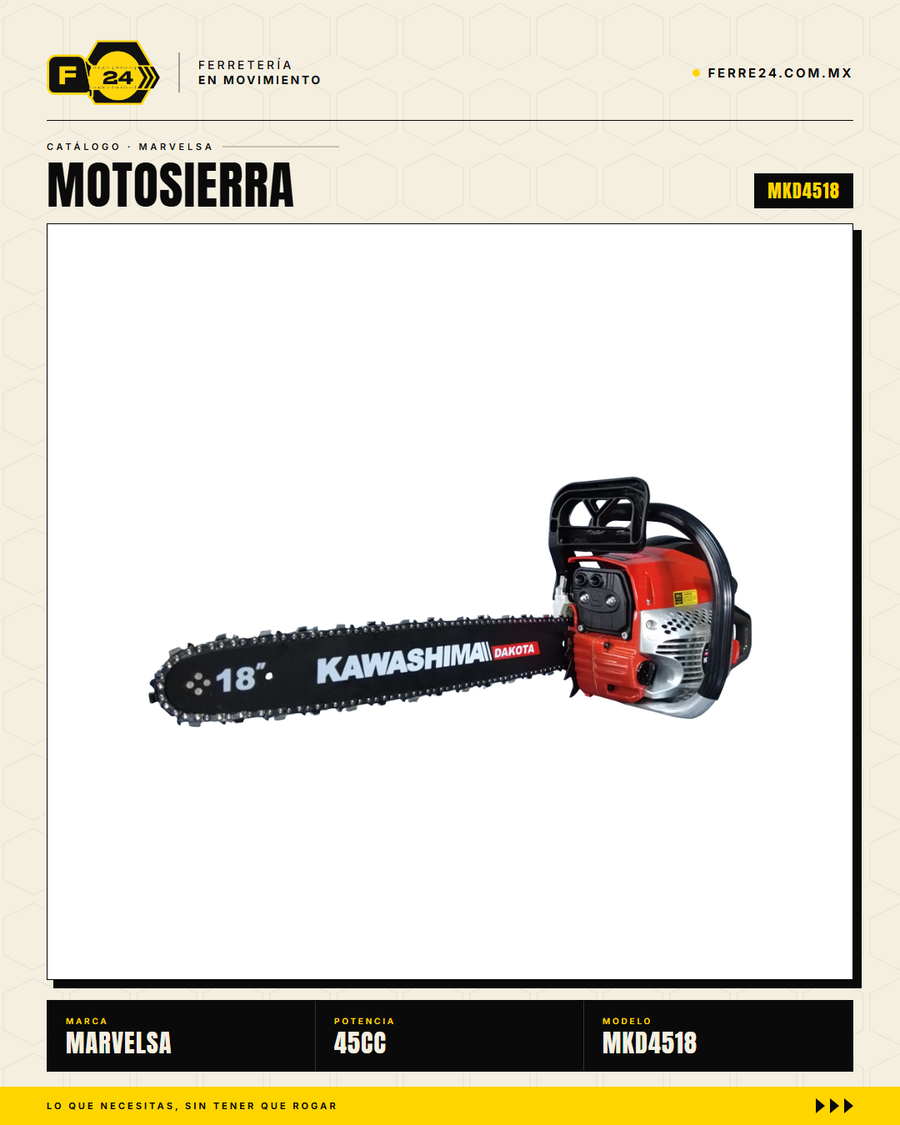 Motosierra Kawashima Dakota 45cc — Barra 18 pulgadas · sec_002