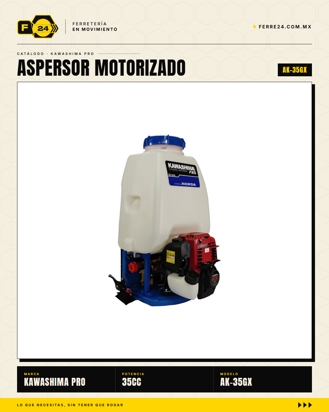 Aspersor de Mochila 35 cc — Motor Honda GX35, Tanque de 25 L · sec_002