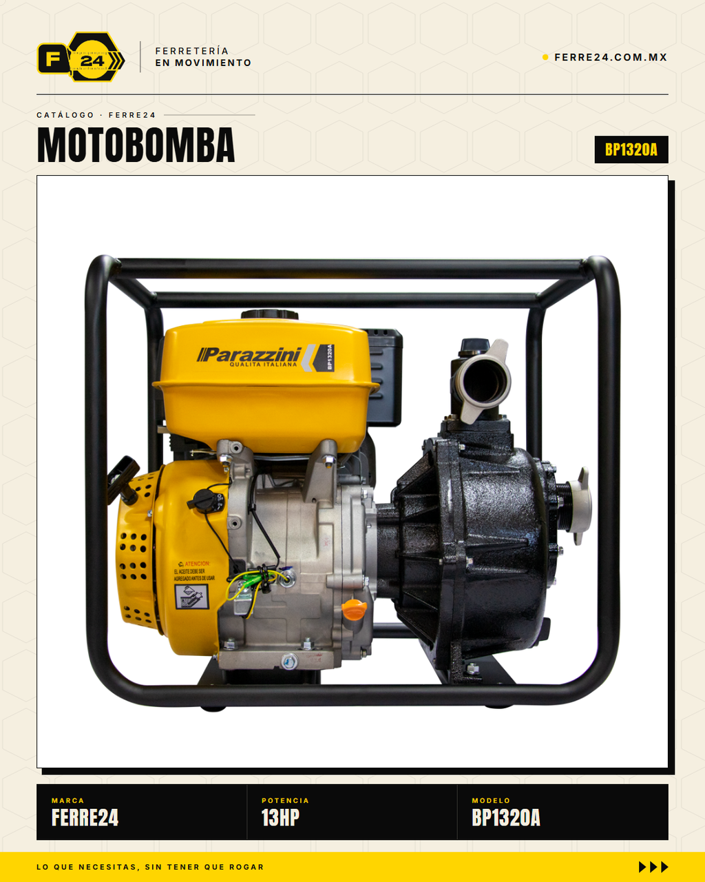 Motobomba Alta Presión 13 HP — 2", 85 m de Altura · sec_002