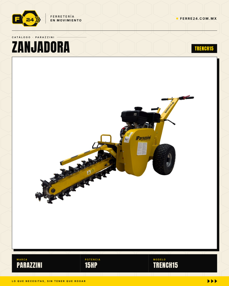 Zanjadora Parazzini TRENCH15 — Motor 15 HP con doble filtro de aire · sec_002