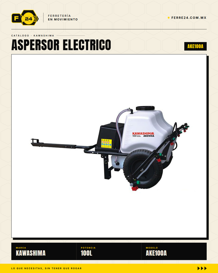 Aspersor Remolque Eléctrico Kawashima 100L — 80 PSI · sec_003