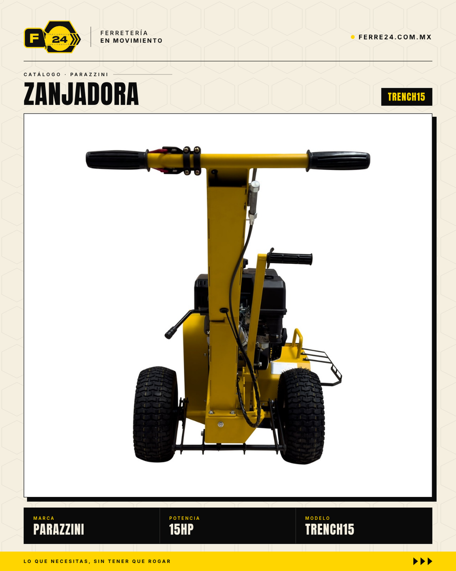 Zanjadora Parazzini TRENCH15 — Motor 15 HP con doble filtro de aire · sec_003