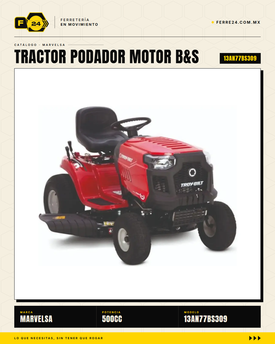Tractor podador Troy-Bilt 42" — Motor Briggs & Stratton 500 cc, 15.5 HP · sec_003