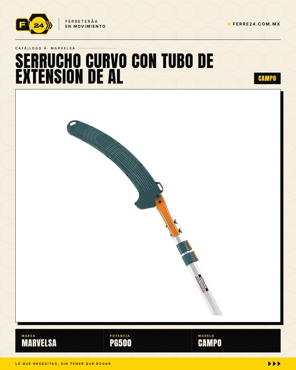 Kawashima PG500 — tubo de aluminio extendido