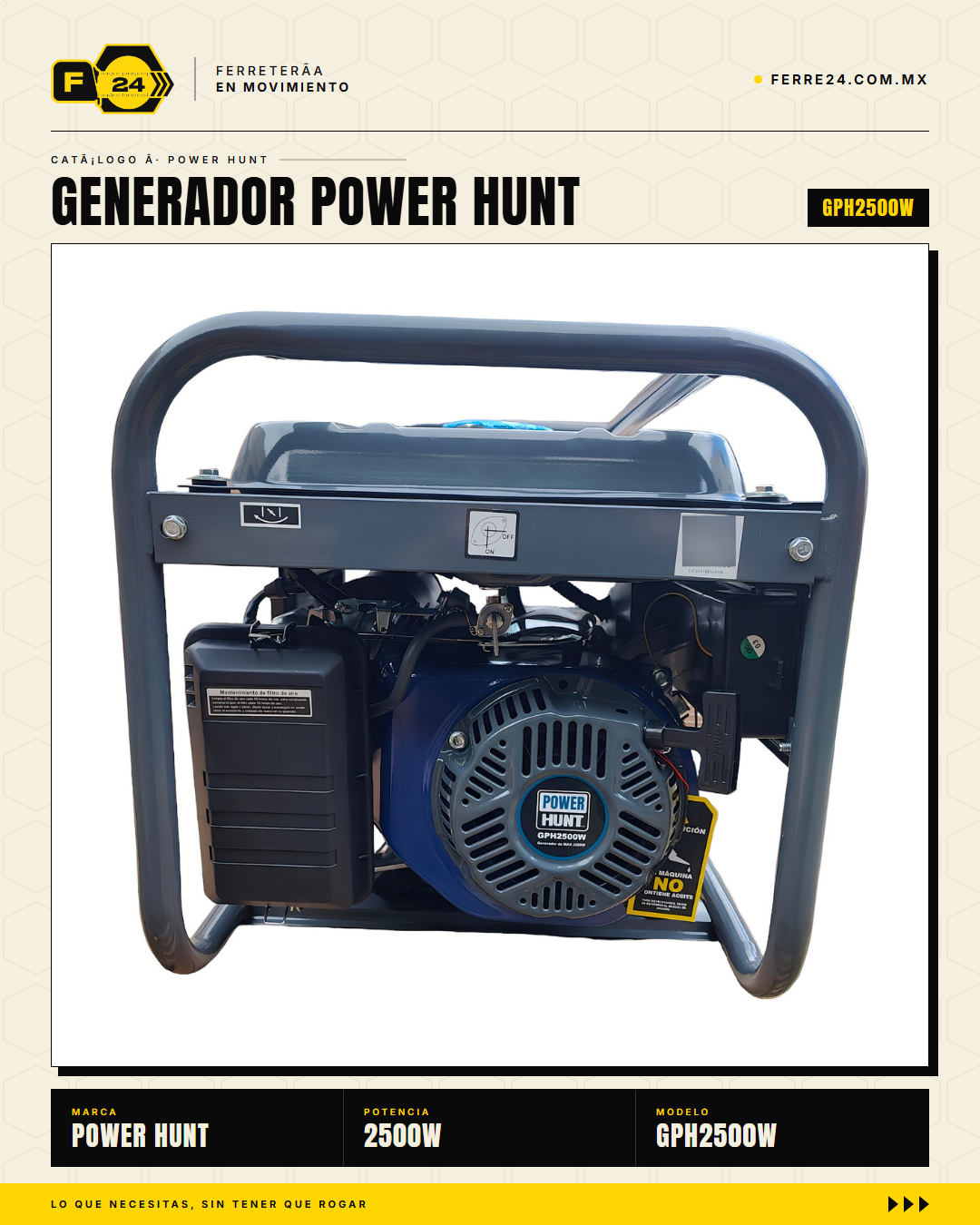 GPH2500W — regulador AVR y voltímetro
