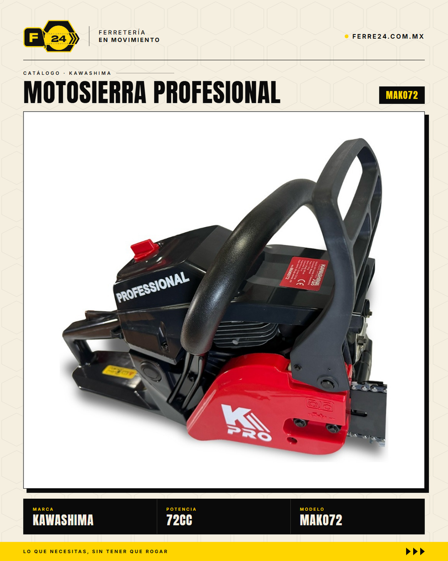 Kit 2 Motosierras Kawashima Pro MAKO72 — 72cc, Barra 24" · sec_003