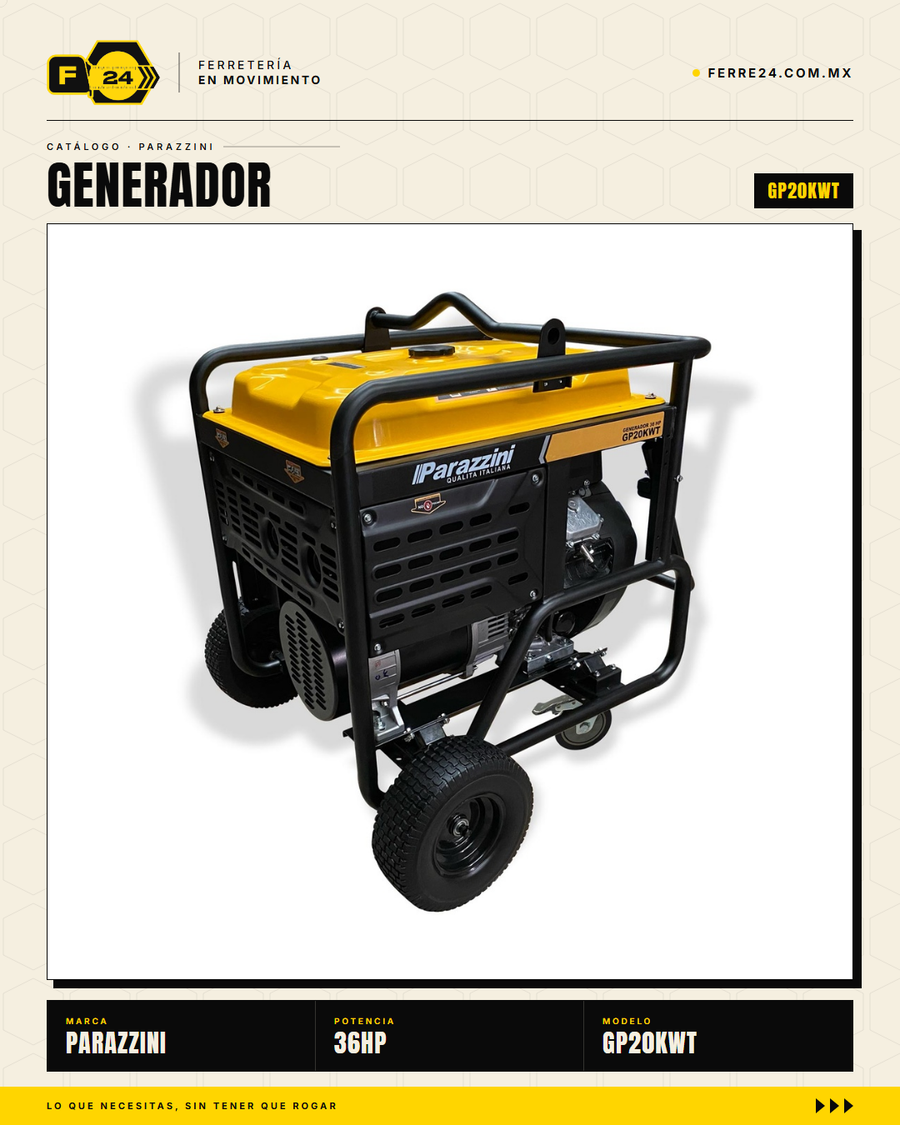 Generador Parazzini 20 kW Gasolina V-Twin 36 HP — GP20KWT · sec_003