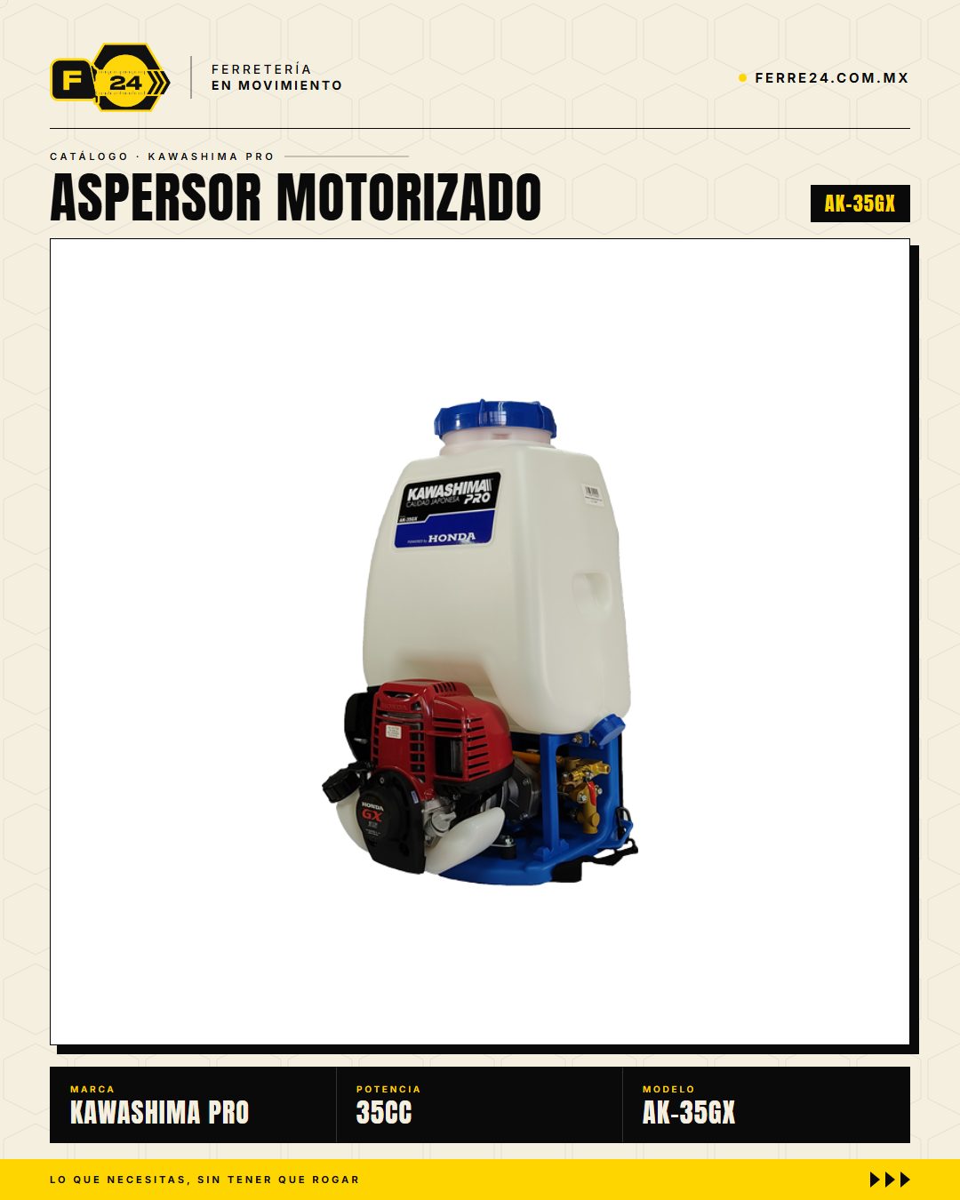 Aspersor de Mochila 35 cc — Motor Honda GX35, Tanque de 25 L · sec_003