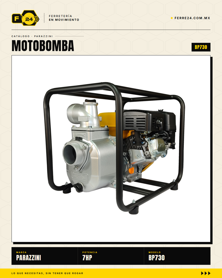 Motobomba Autocebante a Gasolina 7 HP 3" Parazzini BP730 · sec_003