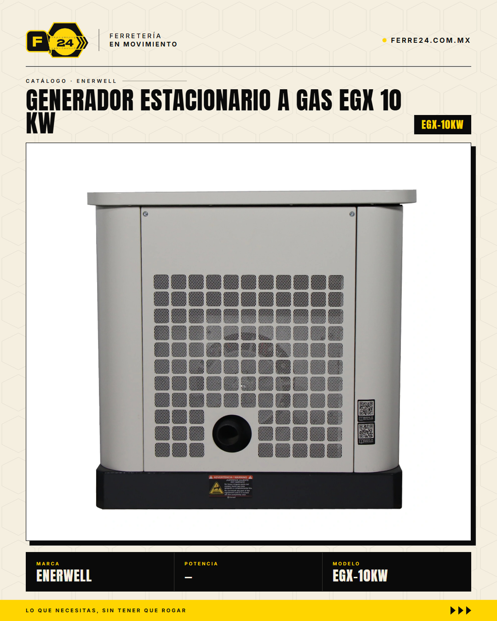 Generador Estacionario a Gas 10 kW — EGX · sec_003