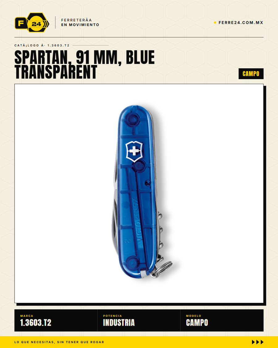 Victorinox Spartan 91mm Azul Transparente — Navaja 16 Funciones — vista alternativa