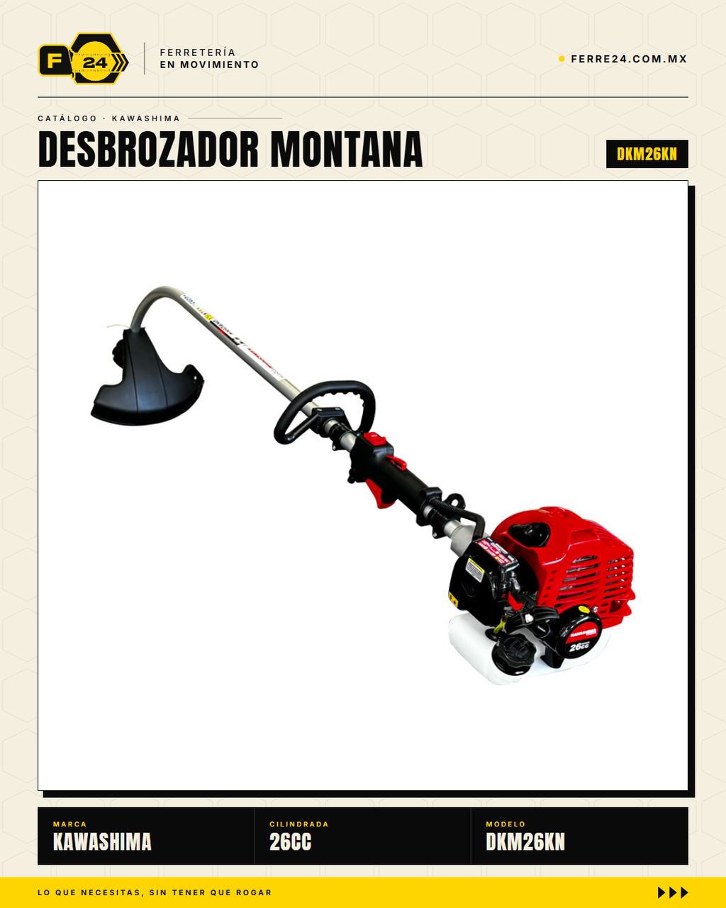 Desbrozadora Kawashima Montana 26 cc — Eje Curvo, 7 kg · sec_003