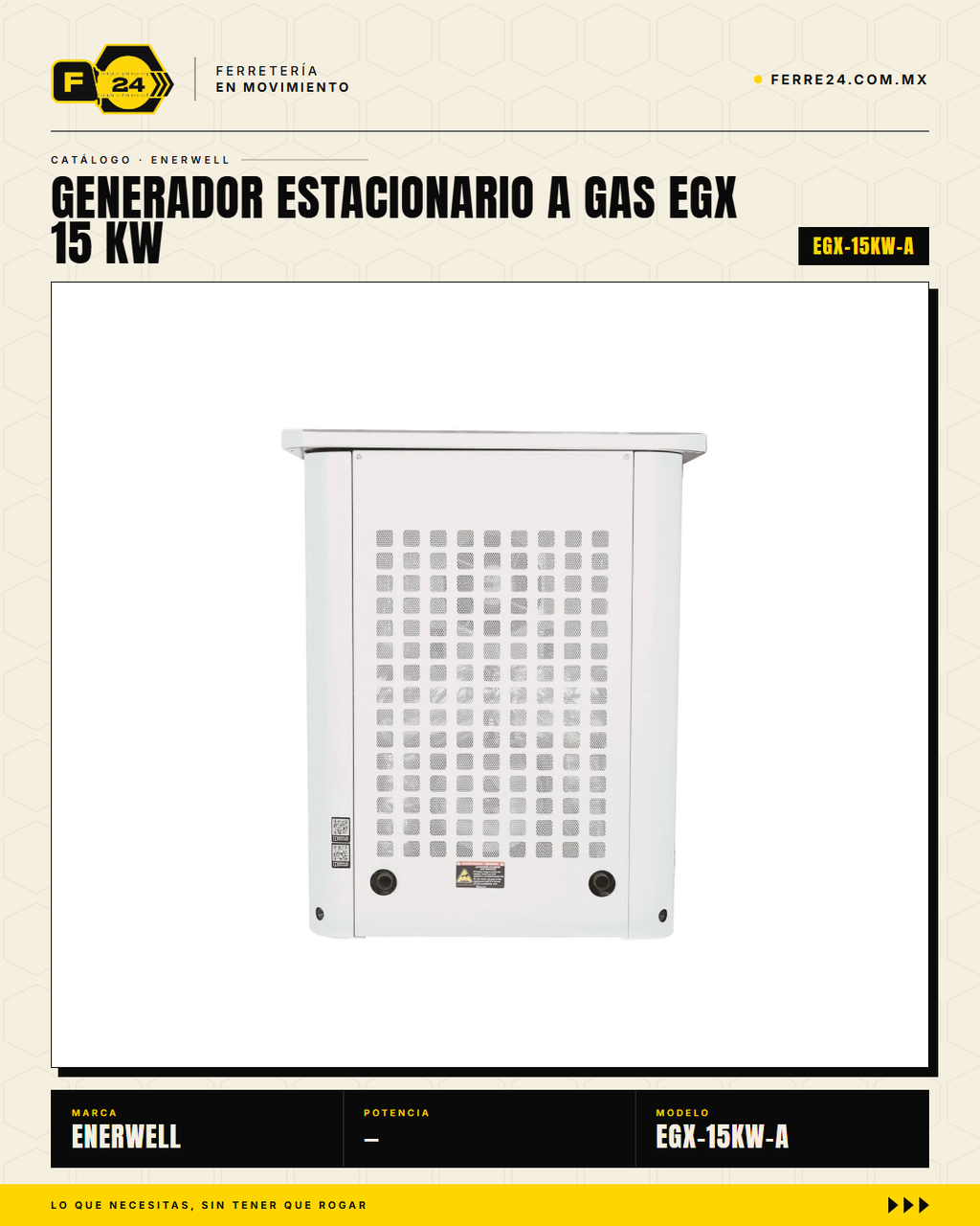 Generador Estacionario a Gas 15 kW — EGX · sec_003