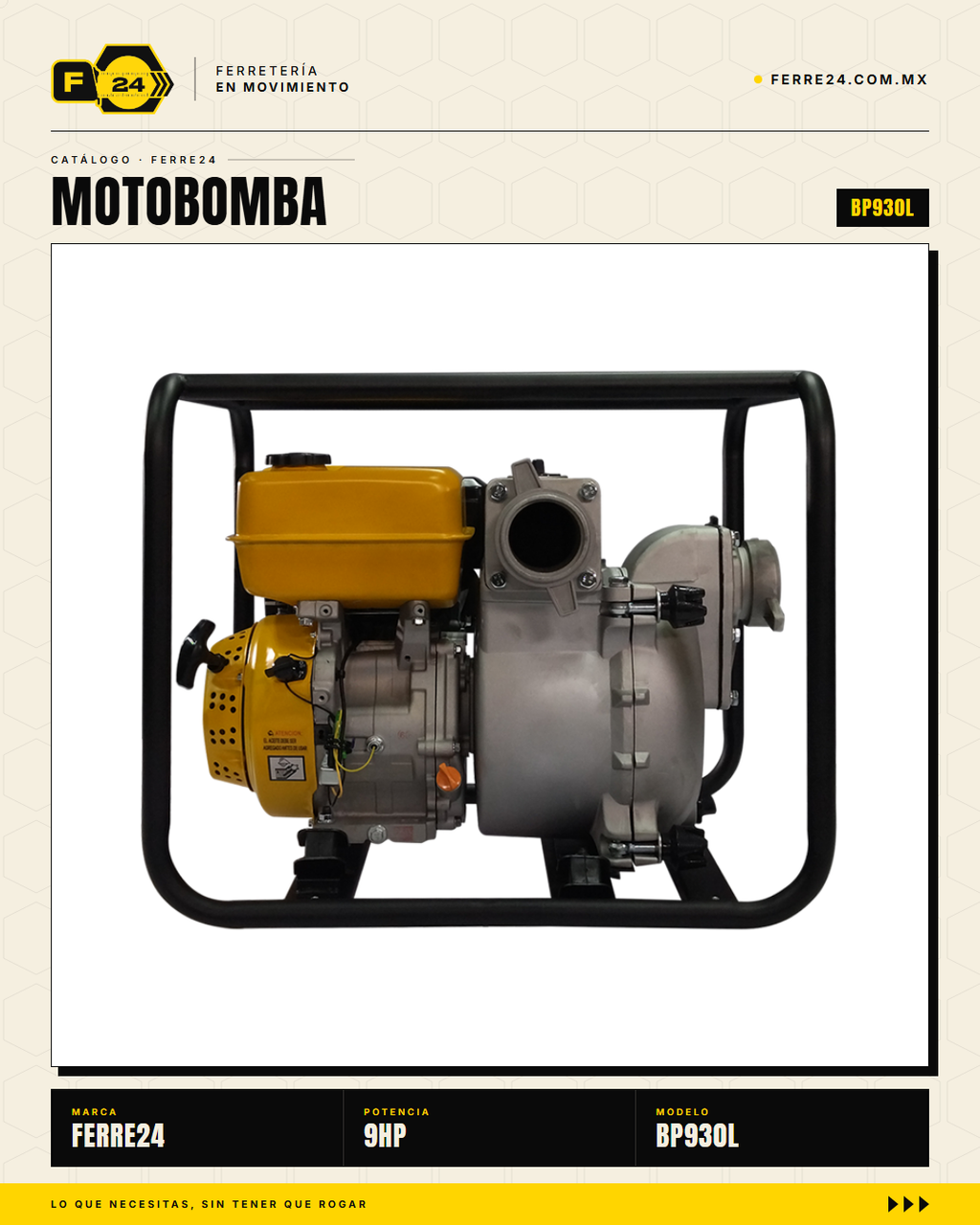 Motobomba para Lodos 9 HP — 3", Autocebante · sec_003
